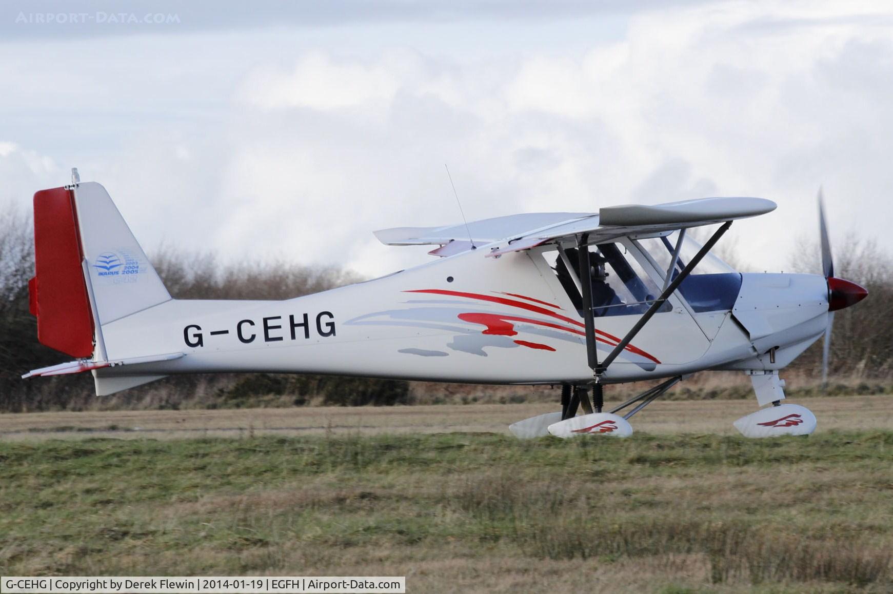 G-CEHG, 2006 Comco Ikarus C42 FB100 C/N 0612-6861, Resident Ikarus taxing to runway 22 at EGFH.