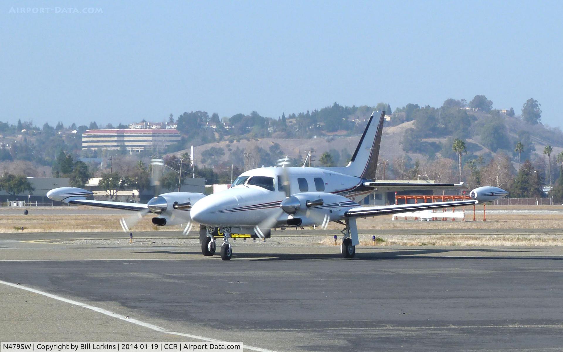 N479SW, 1979 Piper PA-31T1 Cheyenne 1 C/N 31T-7904047, Arriving at Buchanan Field.
