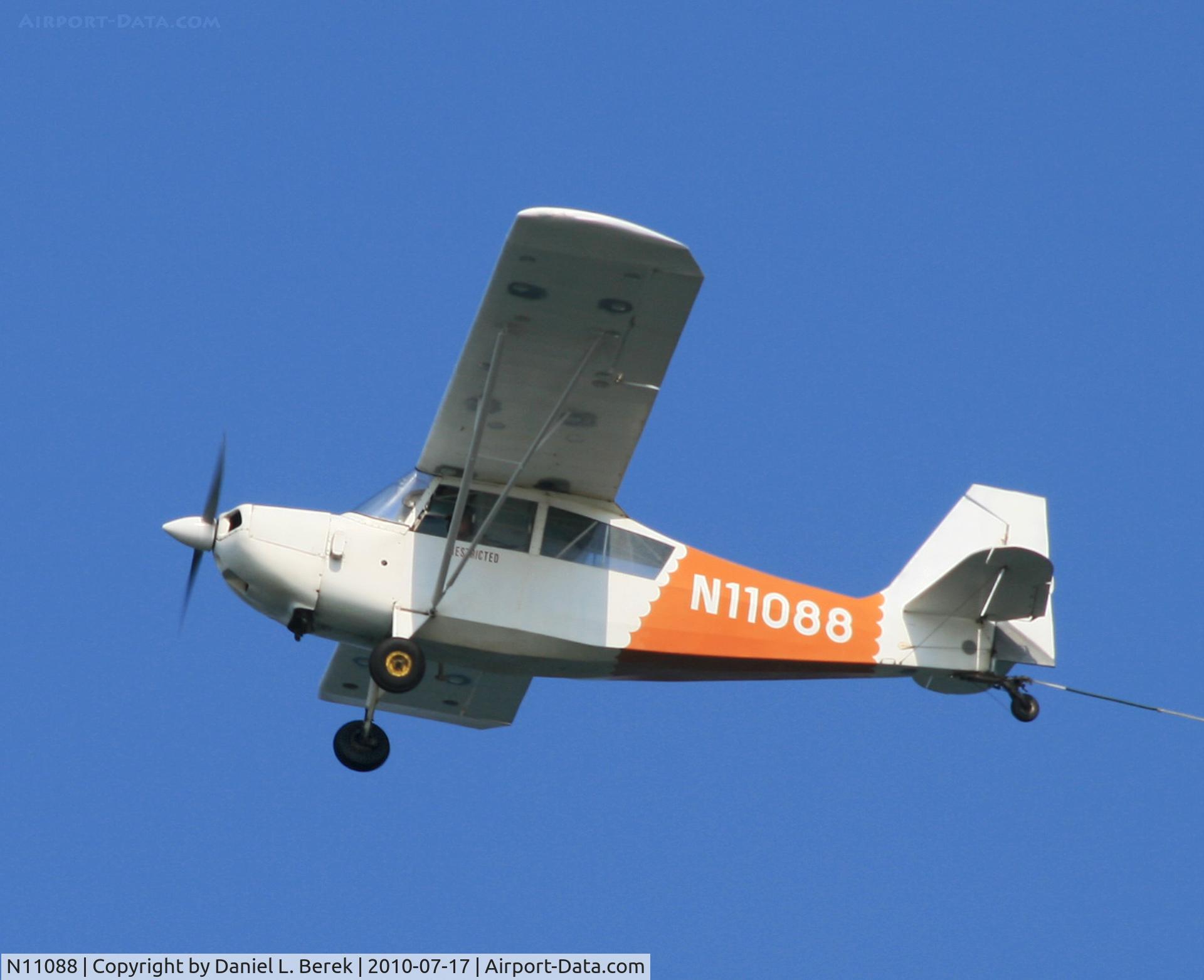 N11088, Champion 7GCAA Citabria C/N 74, Seen towing an advertising banner off the Jersey Shore.