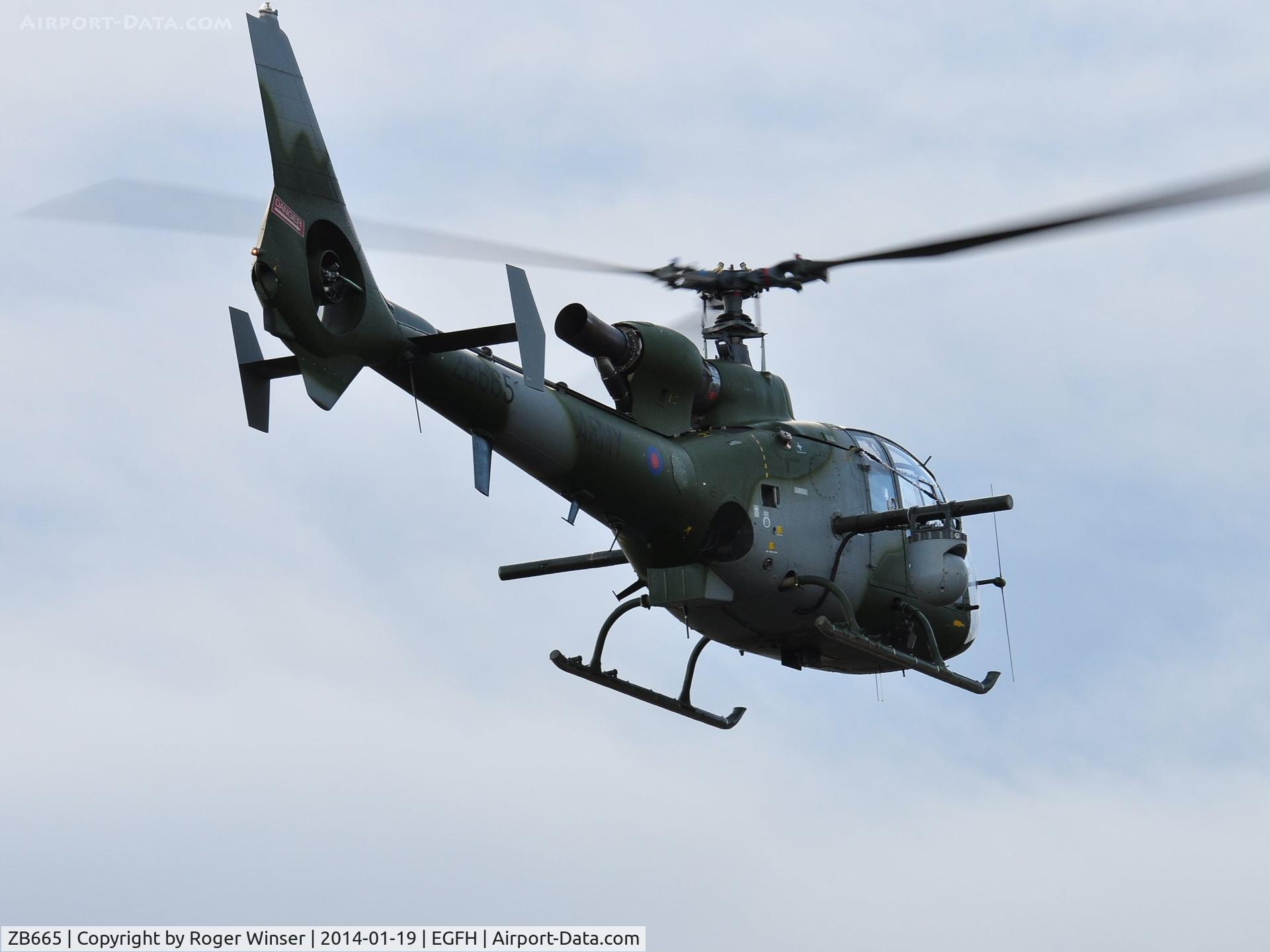 ZB665, 1983 Westland SA-341B Gazelle AH1 C/N 1932, Army Air Corps Gazelle departing the airport.
