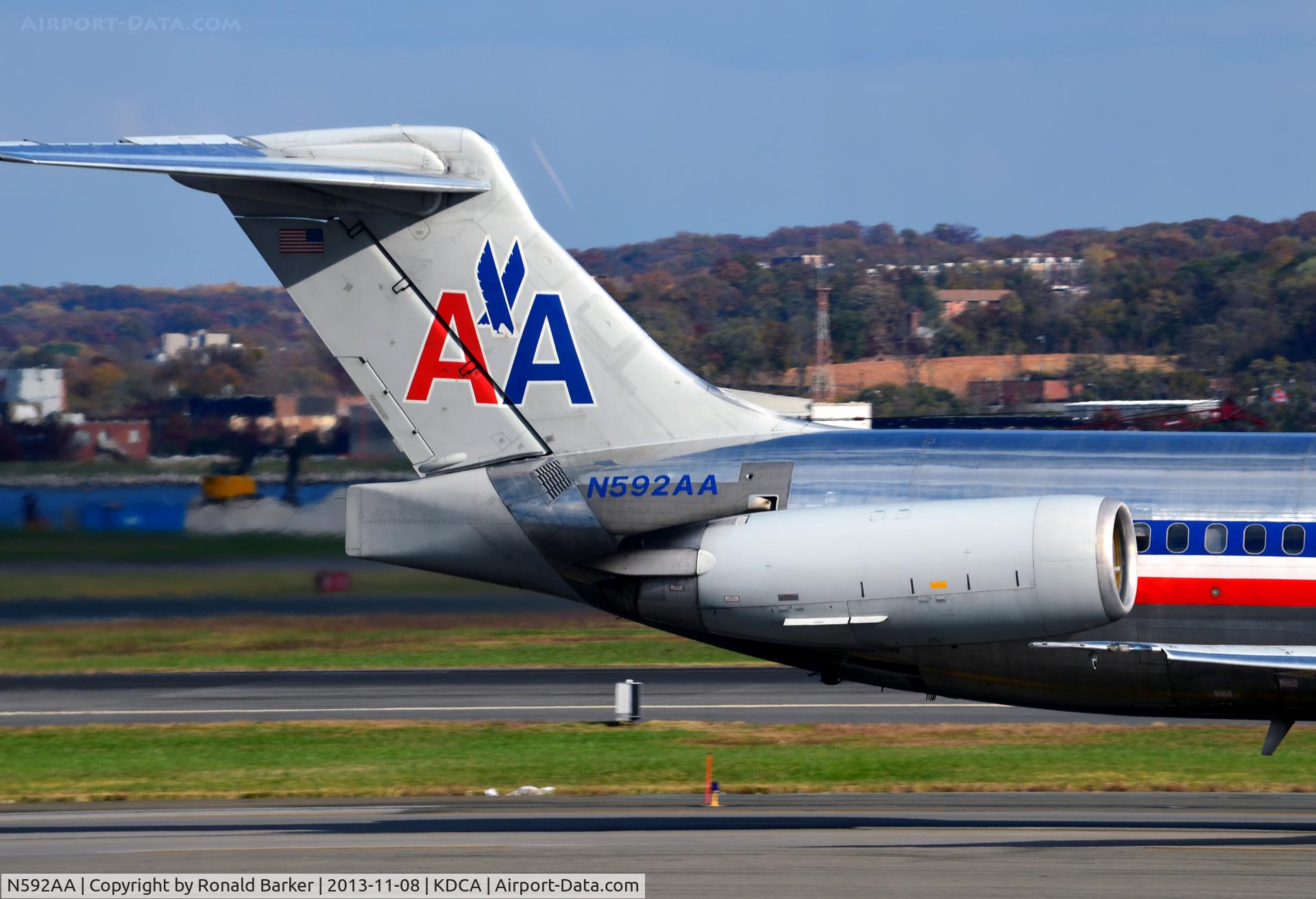 N592AA, 1991 McDonnell Douglas MD-83 (DC-9-83) C/N 53255, Taxi - Tail section -National