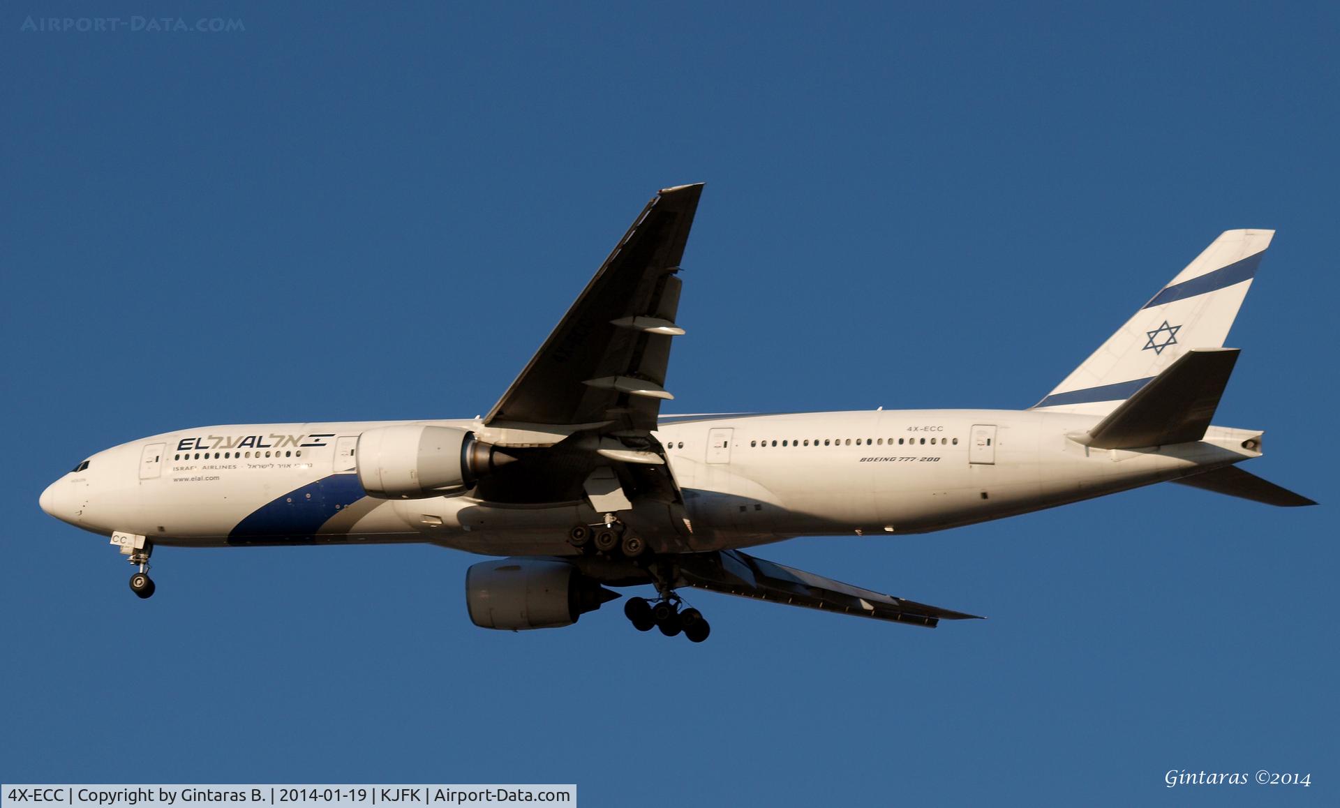 4X-ECC, 2001 Boeing 777-258/ER C/N 30833, Going to a landing on RWY 31R