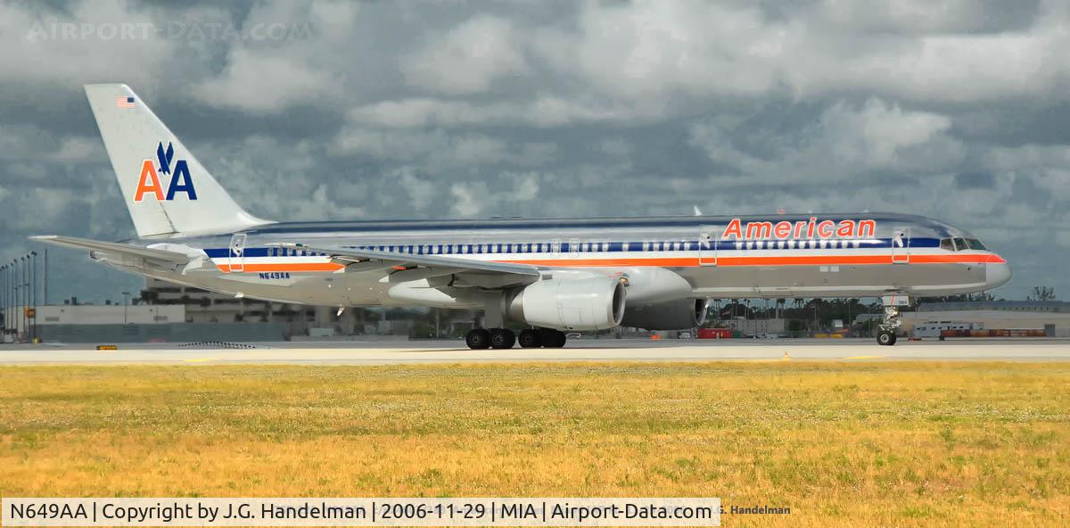 N649AA, 1991 Boeing 757-223 C/N 24607, At Miami prior to a storm.