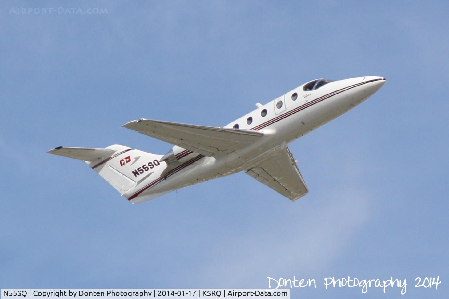 N55SQ, 1992 Beech 400A Beechjet C/N RK-60, Beechcraft Beechjet (N55SQ) departs Sarasota-Bradenton International Airport enroute to Naples Municipal Airport
