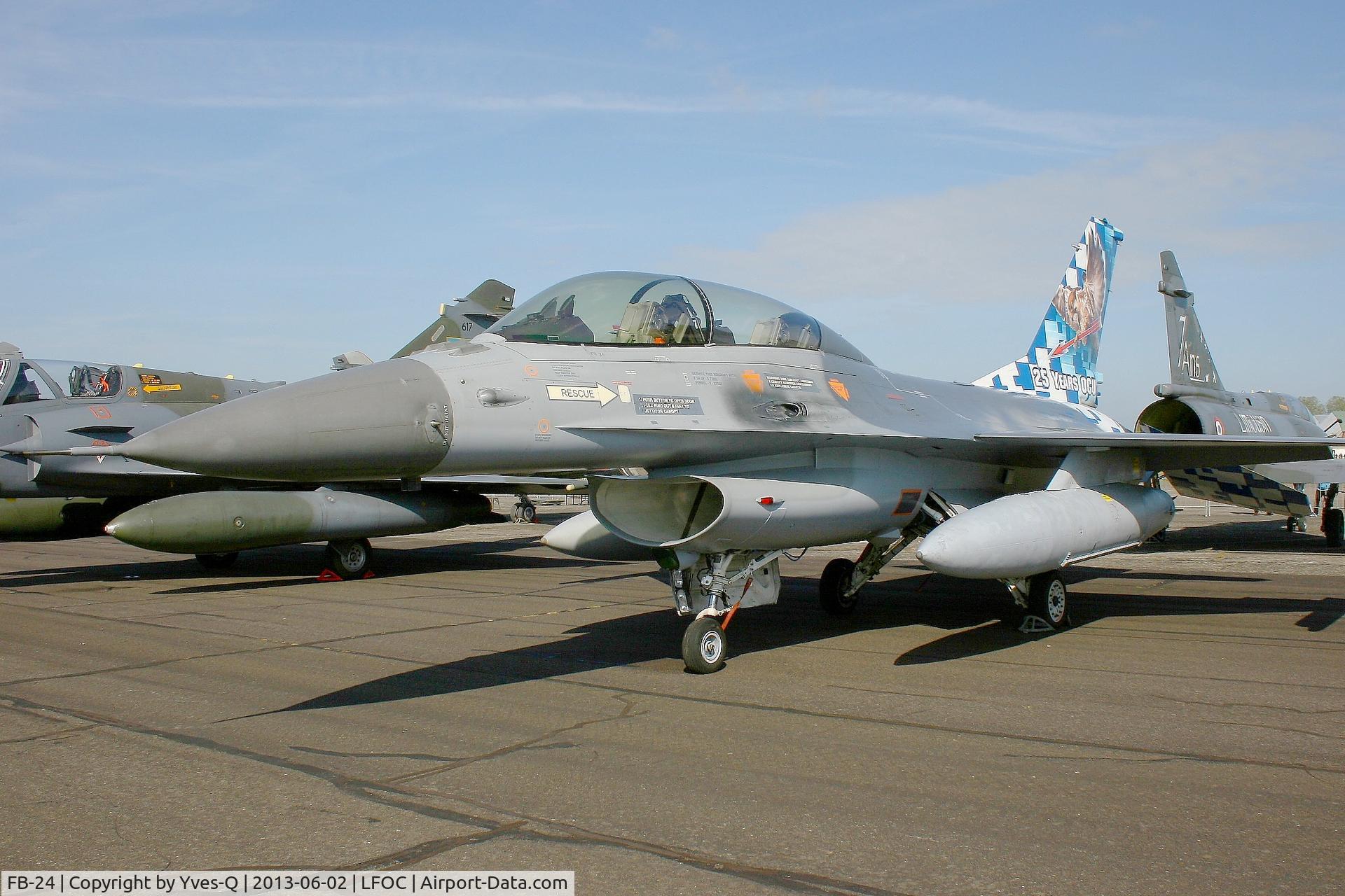 FB-24, General Dynamics F-16BM Fighting Falcon C/N 6J-24, Belgian Air Force General Dynamics F-16BM Fighting Falcon (FB-24), Static display, Chateaudun Air Base 279 (LFOC) Open day 2013