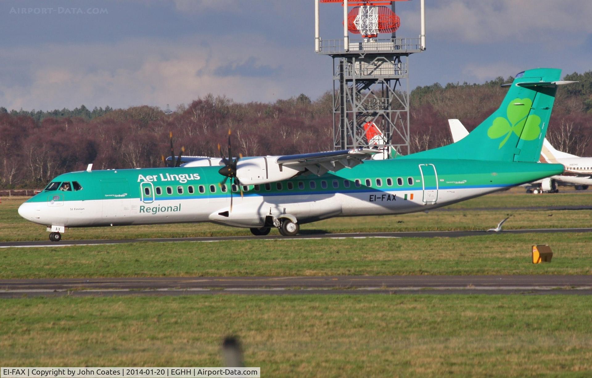 EI-FAX, 2013 ATR 72-600 (72-212A) C/N 1129, St Finnian arriving on first visit
