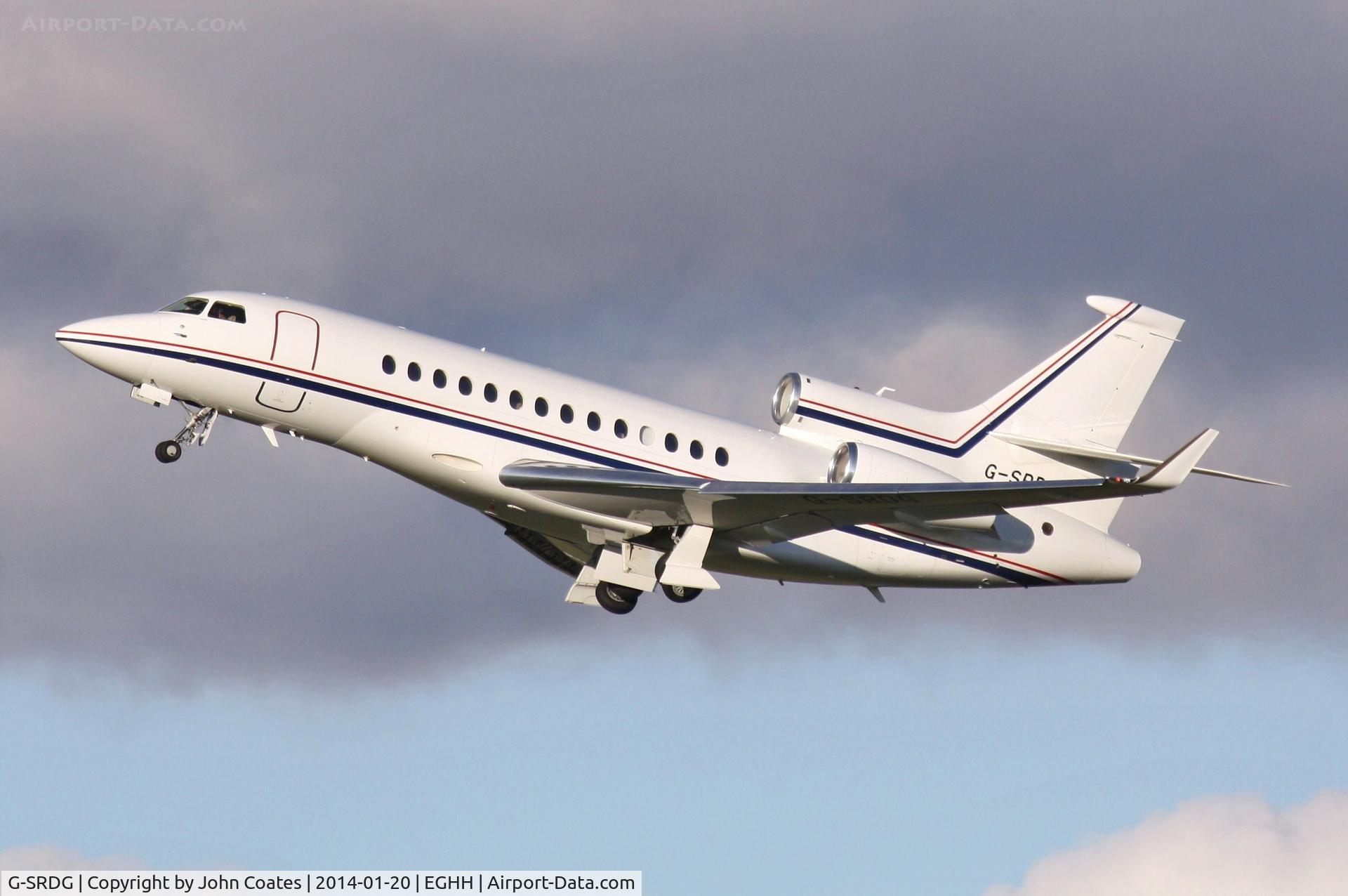 G-SRDG, 2008 Dassault Falcon 7X C/N 36, Departing back to Farnborough