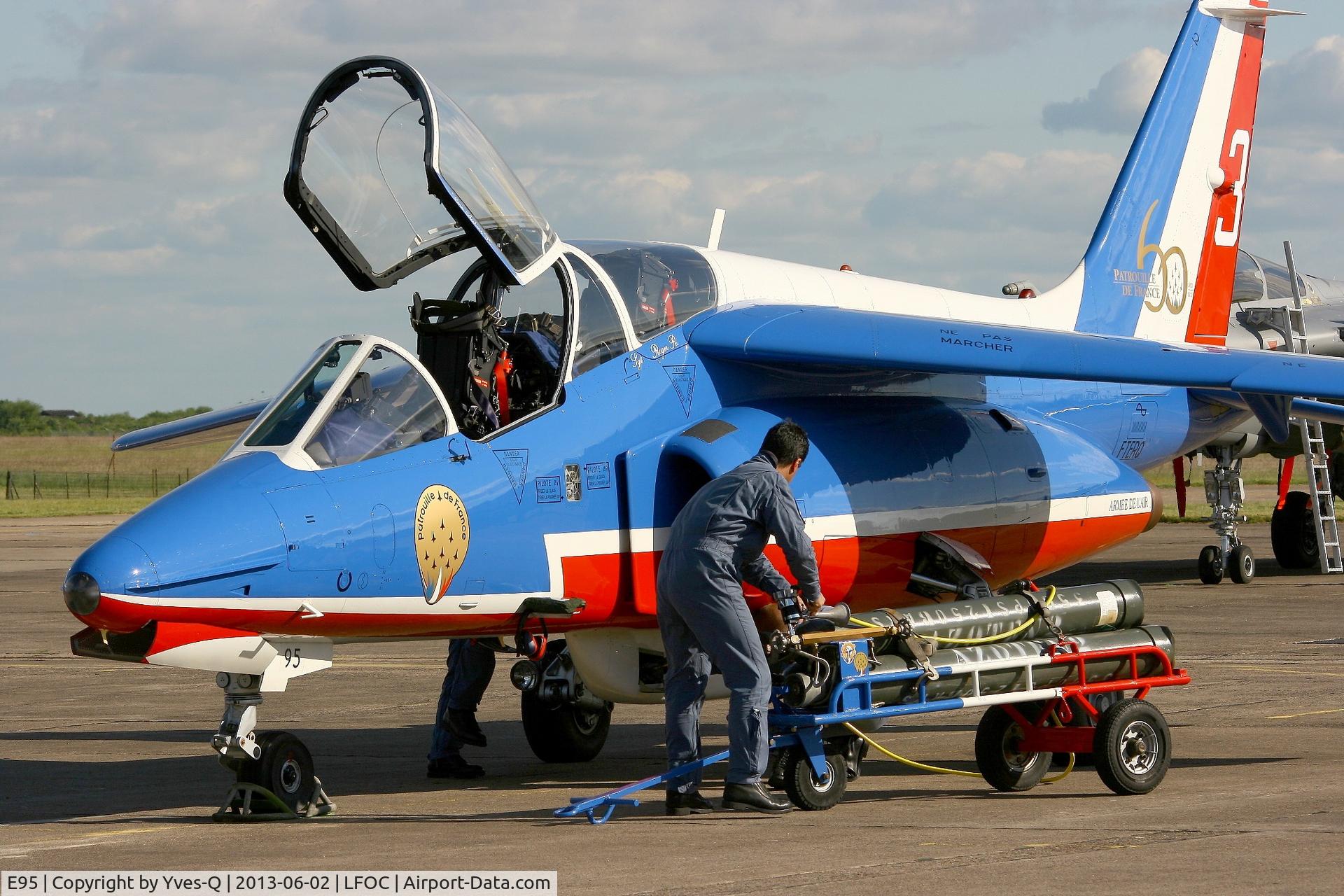 E95, Dassault-Dornier Alpha Jet E C/N E95, Dassault-Dornier Alpha Jet E (F-TERQ), Athos 03 of Patrouille De France 2013, Static Display, Chateaudun Air Base 279 (LFOC) Open day 2013