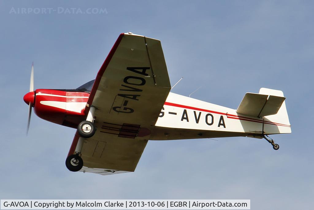 G-AVOA, 1961 SAN Jodel DR-1050 Ambassadeur C/N 195, SAN Jodel DR-1050 Ambassadeur at The Real Aeroplane Club's Pre-Hibernation Fly-In, Breighton Airfield, October 2013.