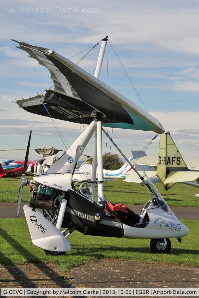 G-CEVG, 2007 Pegasus Quik C/N 8319, Pegasus Quik at The Real Aeroplane Club's Pre-Hibernation Fly-In, Breighton Airfield, October 2013.
