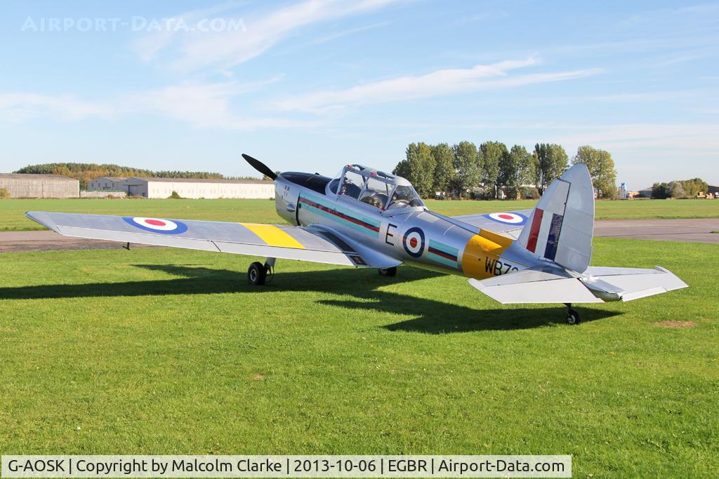G-AOSK, 1950 De Havilland DHC-1 Chipmunk 22A C/N C1/0178, De Havilland DHC-1 Chipmunk 22A at The Real Aeroplane Club's Pre-Hibernation Fly-In, Breighton Airfield, October 2013.