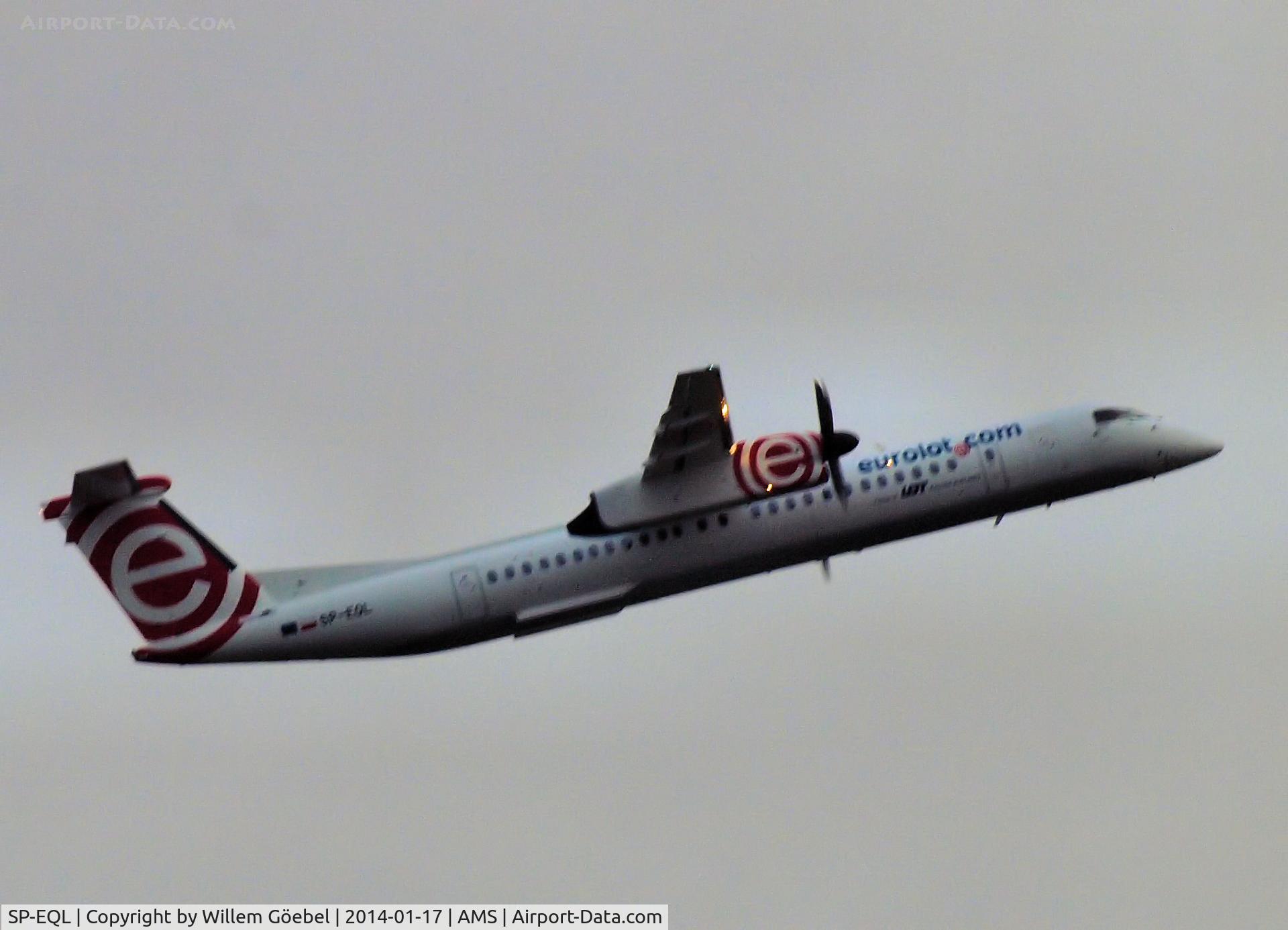 SP-EQL, 2013 De Havilland Canada DHC-8-402Q Dash 8 C/N 4451, Take of from runway L18 of Schiphol Airport