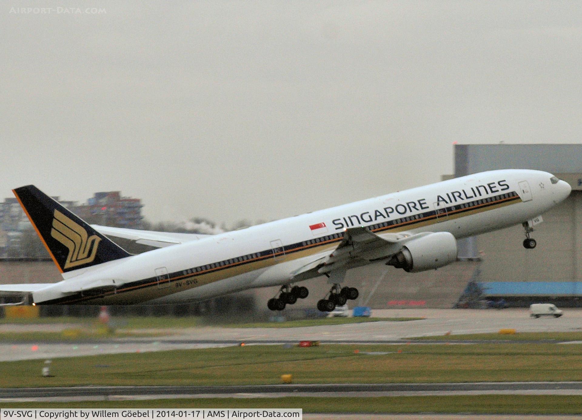 9V-SVG, 2002 Boeing 777-212/ER C/N 30872, Take off from runway L18 of Schiphol Airport