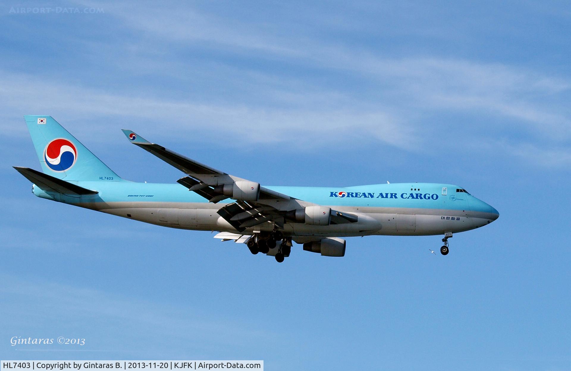 HL7403, 1998 Boeing 747-4B5F/SCD C/N 26408, Going to a landing on RWY 4R, JFK