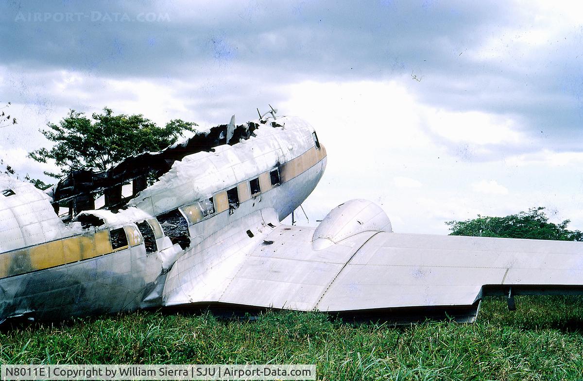 N8011E, 1959 Douglas DC3C C/N 4521, Used for drills by the airport fire brigade