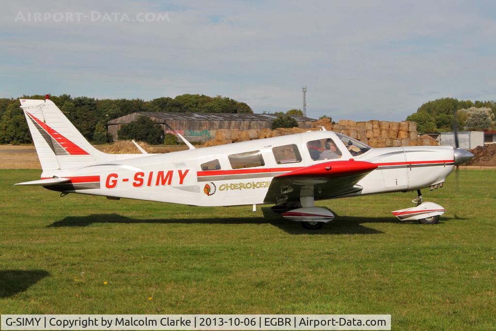 G-SIMY, 1976 Piper PA-32-300 Cherokee Six Cherokee Six C/N 32-7640082, Piper PA-32-300 Cherokee Six at The Real Aeroplane Club's Pre-Hibernation Fly-In, Breighton Airfield, October 2013.