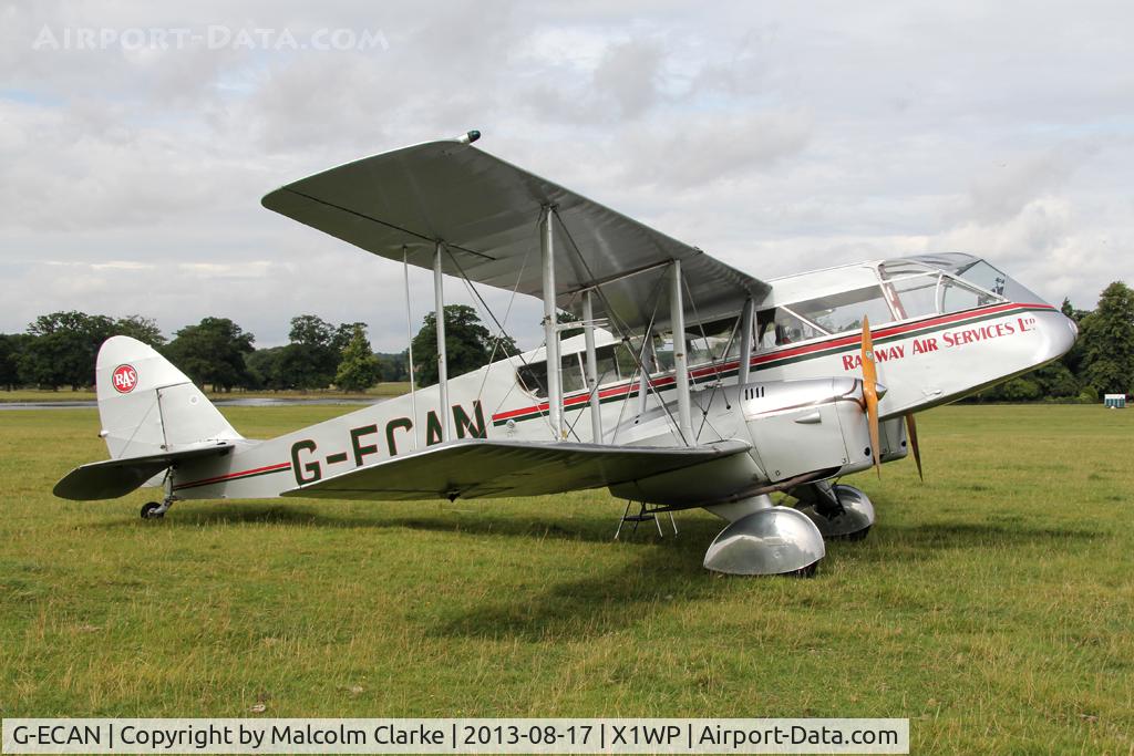 G-ECAN, 1943 De Havilland Australia DH-84 Dragon 3 C/N DHA2048, De Havilland DH-84 Dragon at The De Havilland Moth Club's 28th International Moth Rally at Woburn Abbey. August 2013.