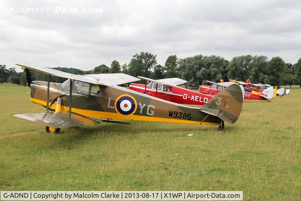 G-ADND, 1936 De Havilland DH.87B Hornet Moth C/N 8097, De Havilland DH-87B Hornet Moth at The De Havilland Moth Club's 28th International Moth Rally at Woburn Abbey. August 2013.