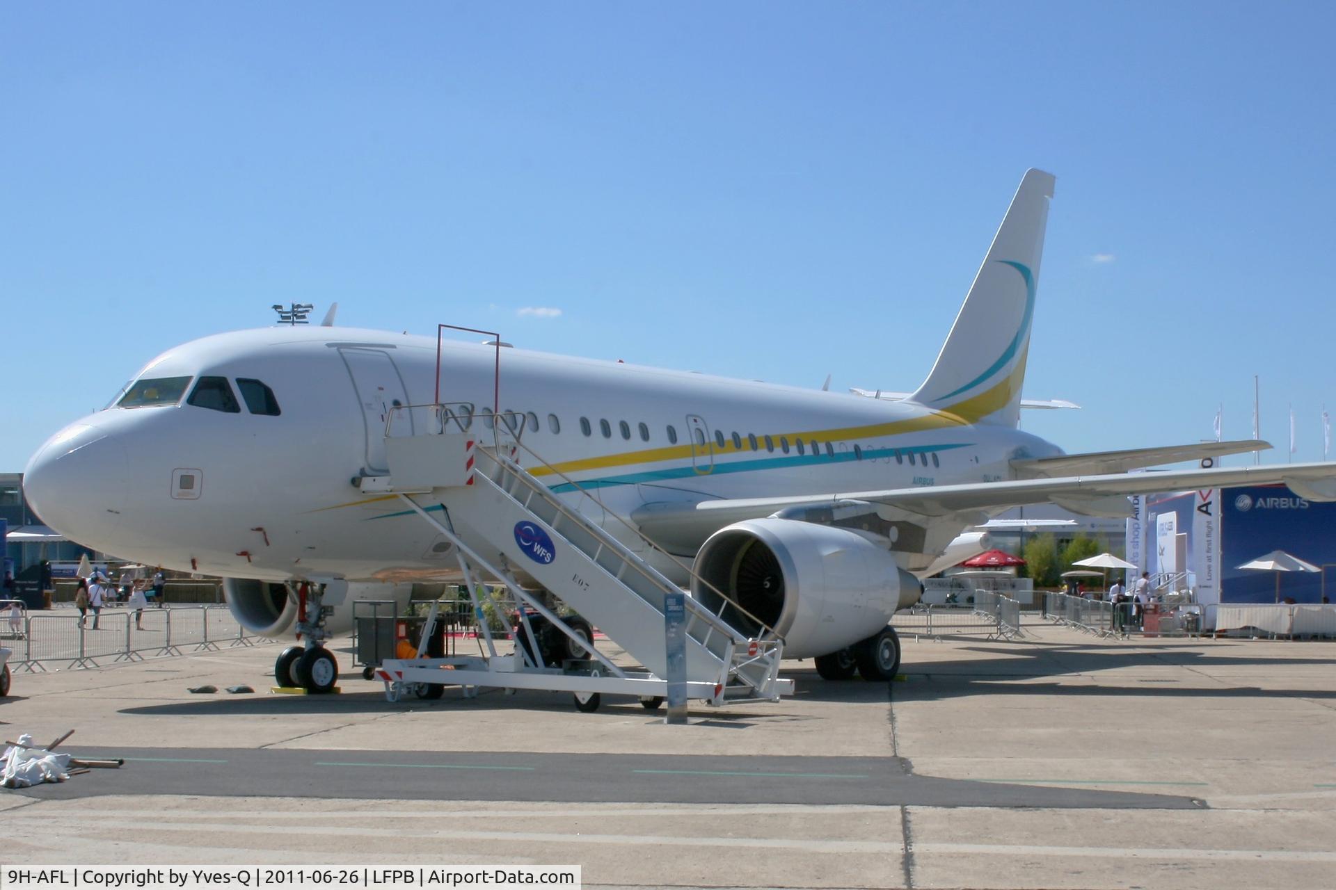 9H-AFL, 2008 Airbus ACJ318 (A318-112/CJ) C/N 3363, Airbus A318-112CJ Elite, Static display, Paris Le Bourget (LFPB-LBG) Air Show in june 2011