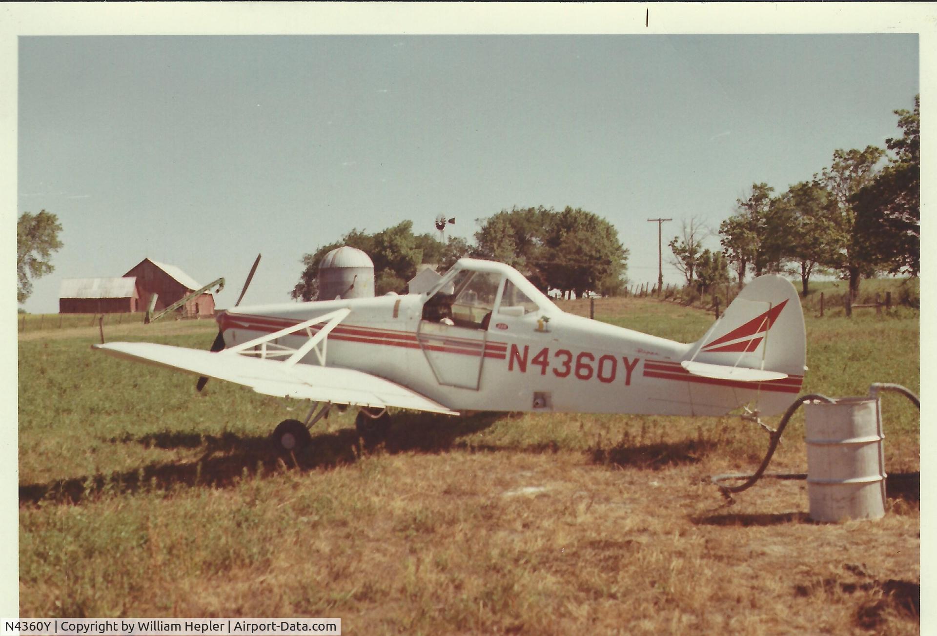 N4360Y, 1969 Piper PA-25-235 C/N 25-4860, Piper Pawnee N4360Y owned by Dollars From Heaven Flying Service and flew out of Hepler Private Airport near Evansville, Indiana.