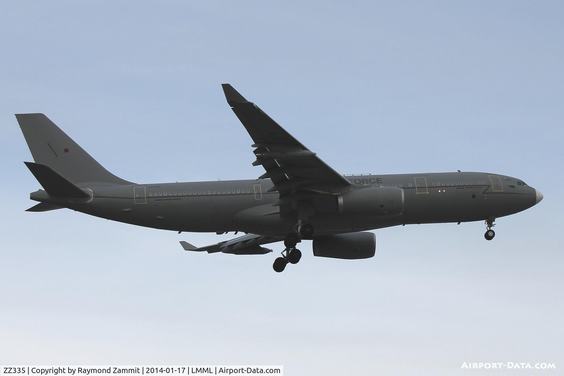 ZZ335, 2012 Airbus KC2 Voyager (A330-243MRTT) C/N 1334, A330 Voyager ZZ335 RAF landing in Malta.