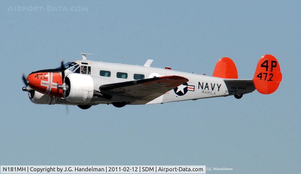N181MH, 1951 Beech C-45H Expeditor C/N AF-29, Over Brown Field.