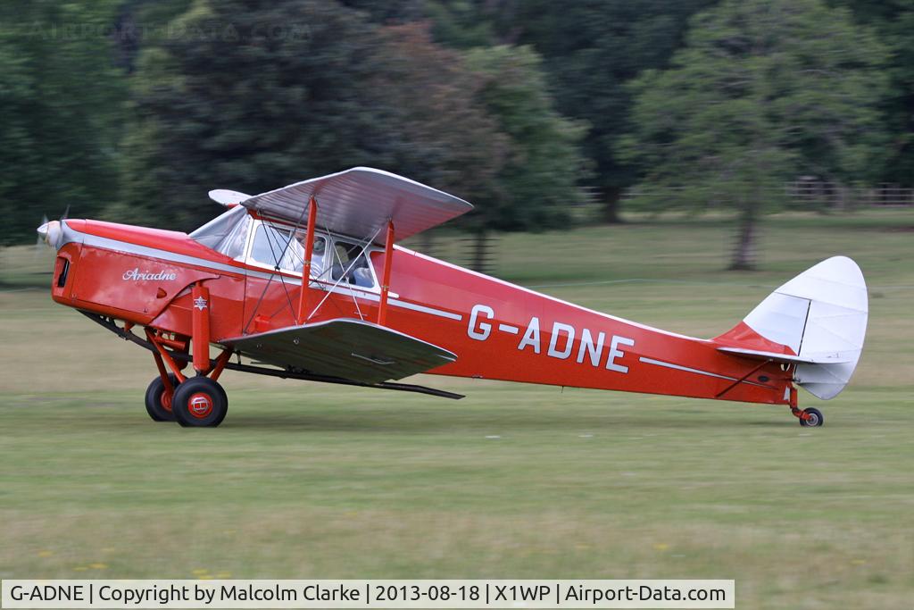 G-ADNE, 1936 De Havilland DH.87B Hornet Moth C/N 8089, De Havilland DH-87B Hornet Moth at The De Havilland Moth Club's 28th International Moth Rally at Woburn Abbey. August 2013.