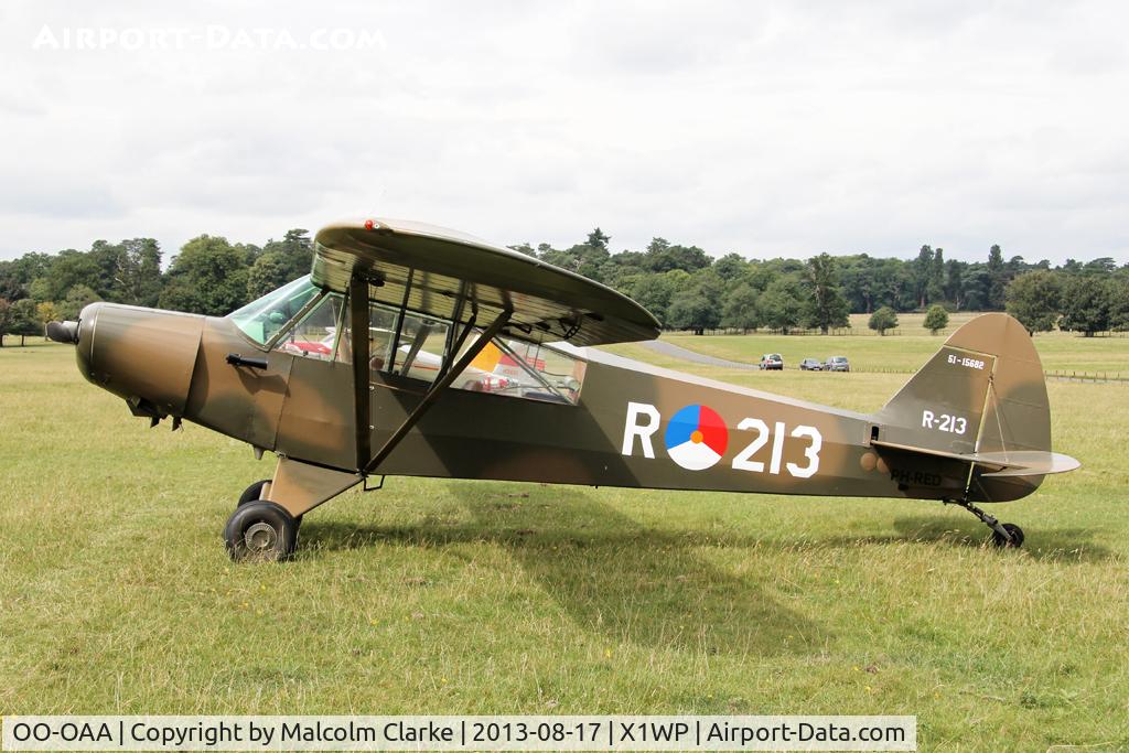 OO-OAA, 1950 Piper L-21A Super Cub (PA-18-125) C/N 18-568, Piper PA-18 Super Cub OO-OAA at The De Havilland Moth Club's 28th International Moth Rally at Woburn Abbey. August 2013.