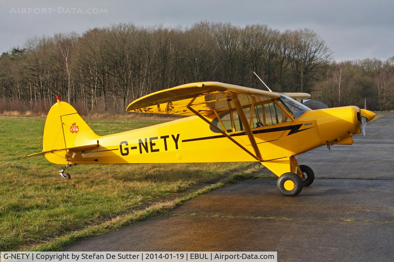 G-NETY, 1994 Piper PA-18-150 Super Cub C/N 1809108, Parked at Aero Club Brugge.