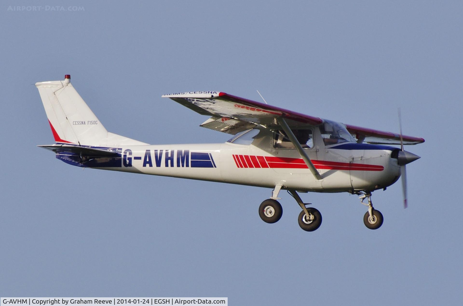 G-AVHM, 1967 Reims F150G C/N 0181, About to land on runway 09.