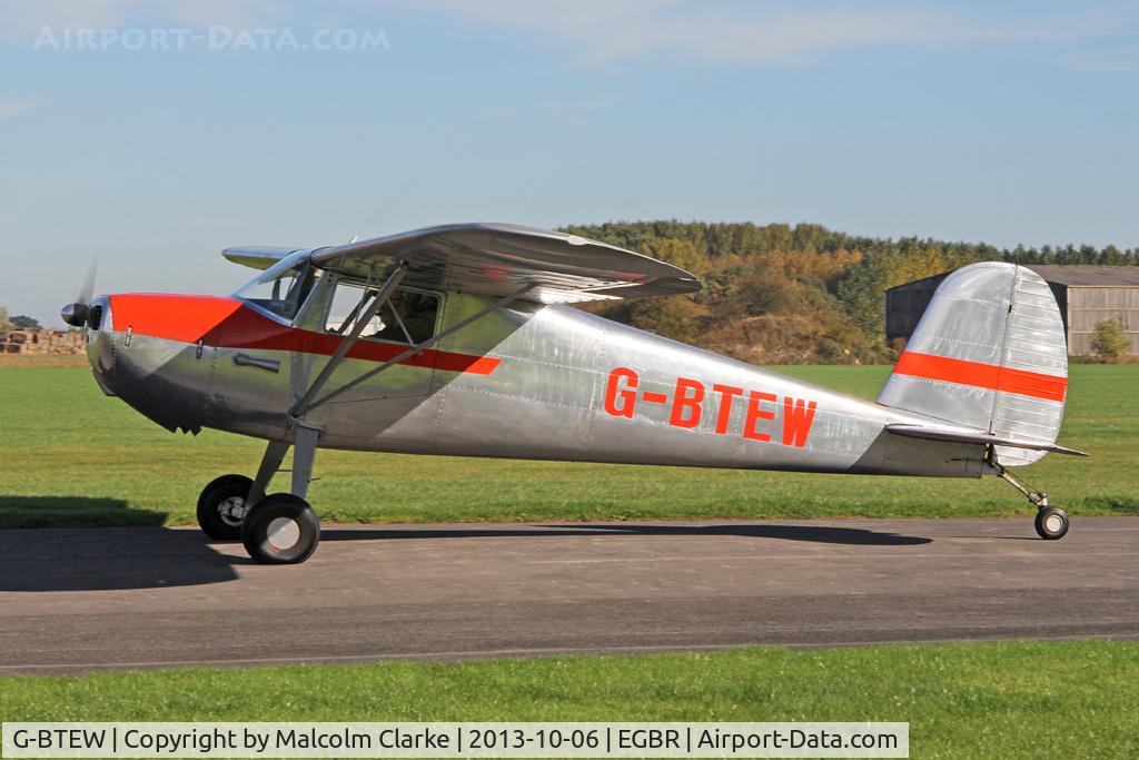 G-BTEW, 1946 Cessna 120 C/N 10238, Cessna 120 at The Real Aeroplane Club's Pre-Hibernation Fly-In, Breighton Airfield, October 2013.