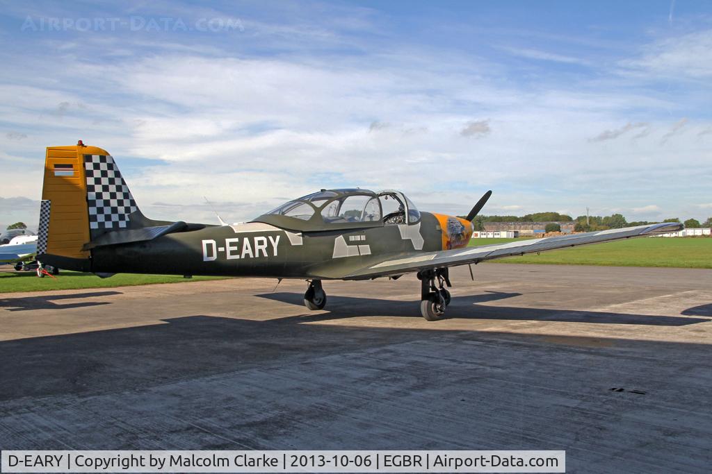D-EARY, 1959 Piaggio P-149D C/N 057, Piaggio P-149D at The Real Aeroplane Company's Pre-Hibernation Fly-In, Breighton Airfield, October 2013.