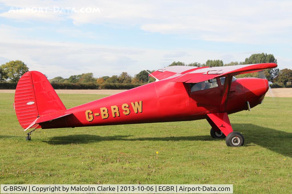 G-BRSW, 1946 Luscombe 8A C/N 3249, Luscombe 8A Silvaire at The Real Aeroplane Club's Pre-Hibernation Fly-In, Breighton Airfield, October 2013.