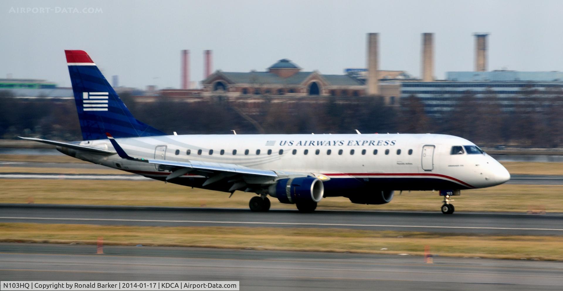 N103HQ, 2007 Embraer 175LR (ERJ-170-200LR) C/N 17000159, Landing National