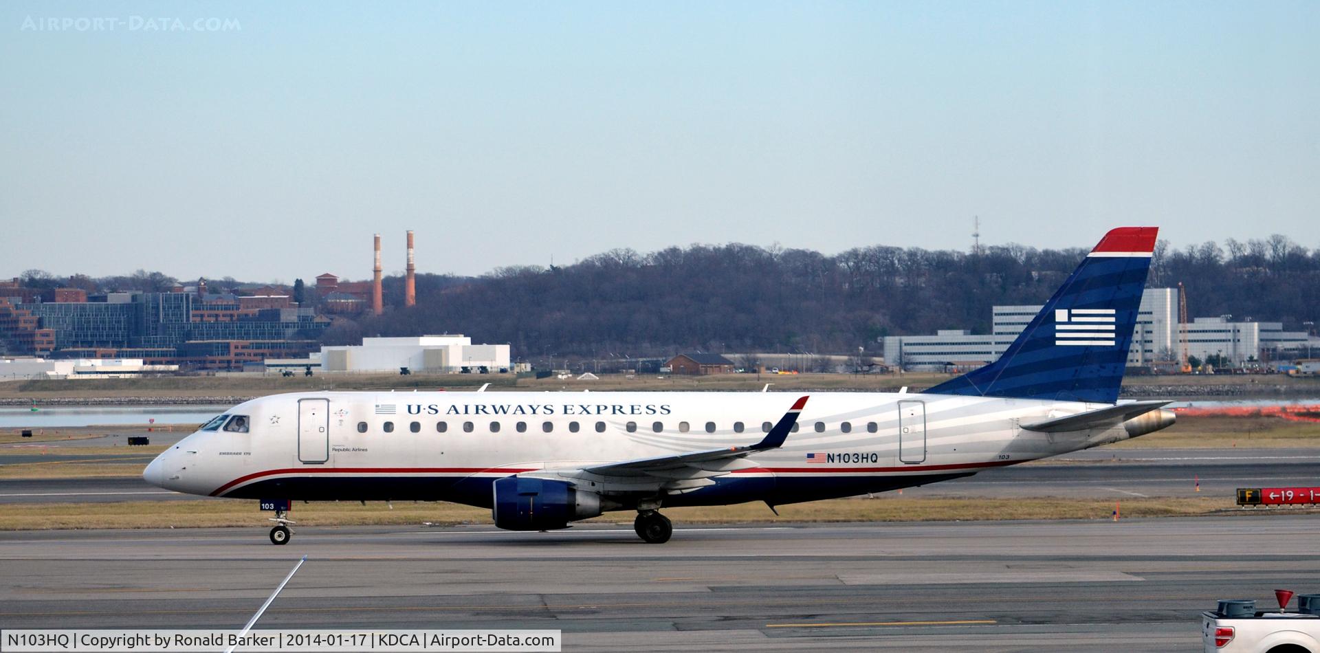 N103HQ, 2007 Embraer 175LR (ERJ-170-200LR) C/N 17000159, Taxi to parking National