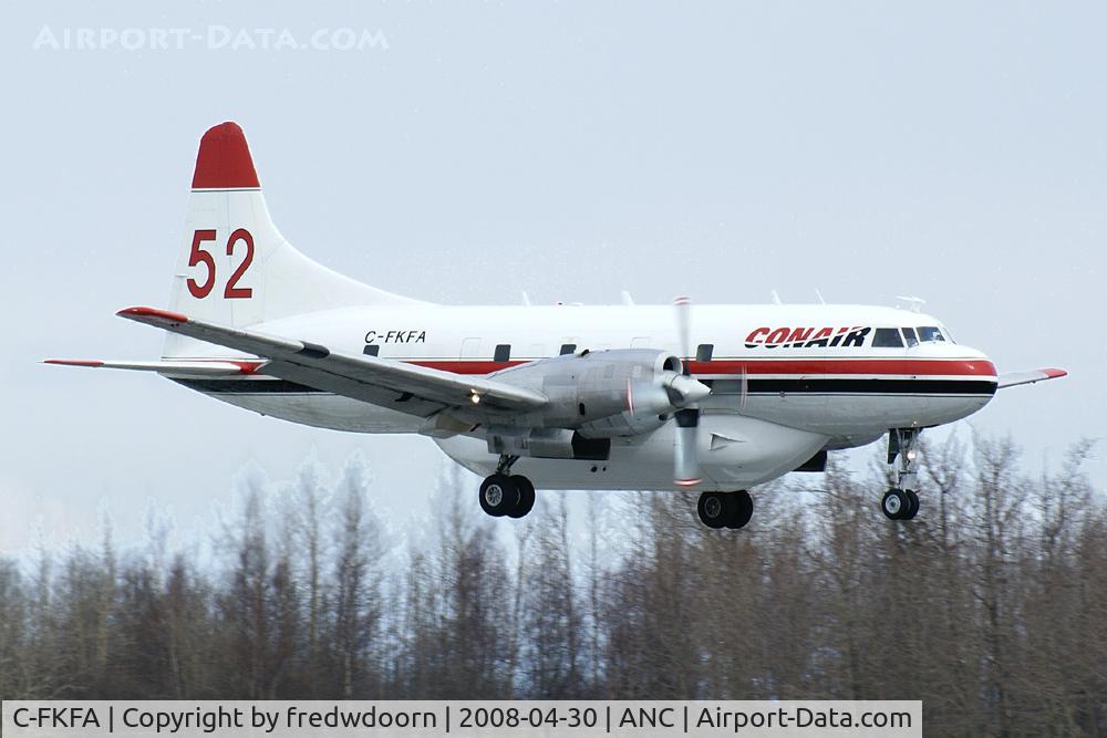 C-FKFA, 1953 Convair 580 C/N 100, Arriving @ ANC to clear customs