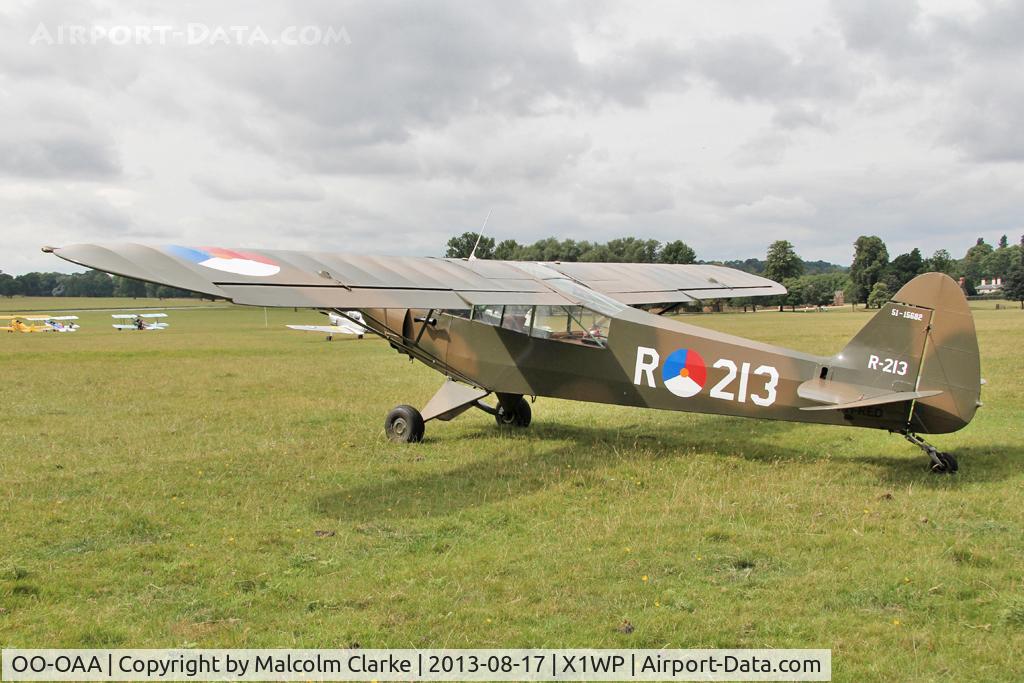 OO-OAA, 1950 Piper L-21A Super Cub (PA-18-125) C/N 18-568, Piper L-21A Super Cub (PA-18-125) at The De Havilland Moth Club's 28th International Moth Rally at Woburn Abbey. August 2013.
