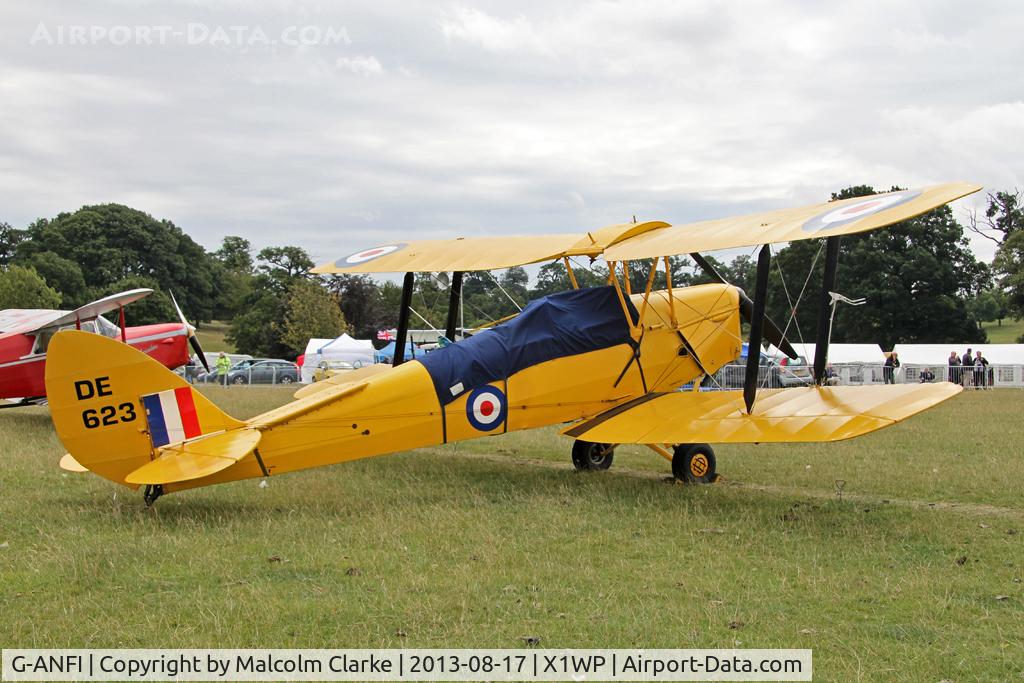 G-ANFI, 1941 De Havilland DH-82A Tiger Moth II C/N 85577, De Havilland DH-82A Tiger Moth II at The De Havilland Moth Club's 28th International Moth Rally at Woburn Abbey. August 2013.