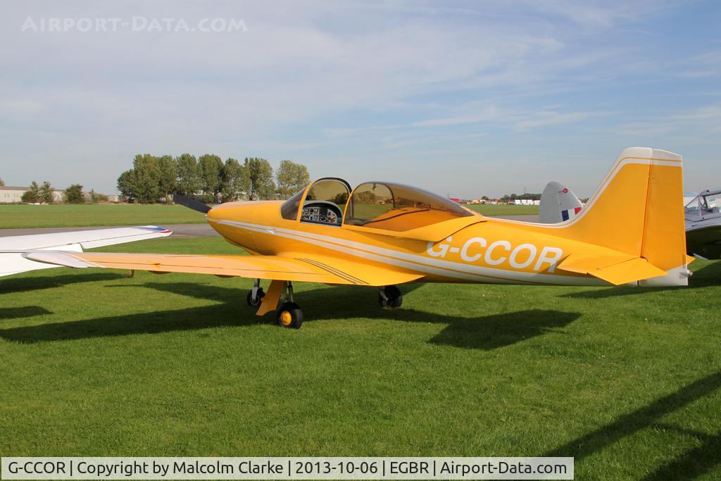 G-CCOR, 2005 Sequoia F8L Falco C/N PFA 100-10588, Falco F8L at The Real Aeroplane Club's Pre-Hibernation Fly-In, Breighton Airfield, October 2013.