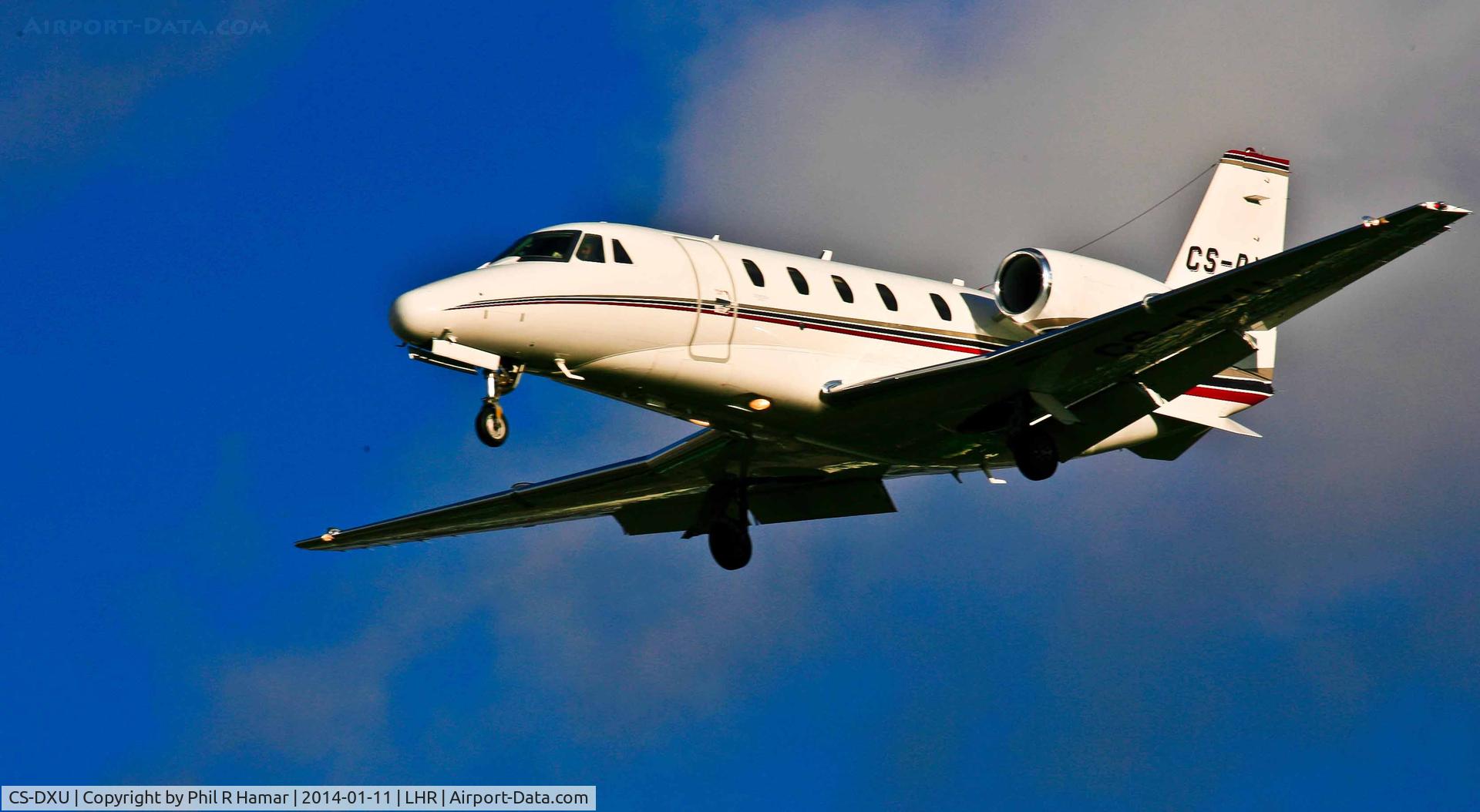 CS-DXU, 2008 Cessna 560 Citation Excel C/N 560-5775, Cessna Citation XL, (CS-DXU) c/n 560-5775. on approach to land on 27L Heathrow. © PhilRHamar