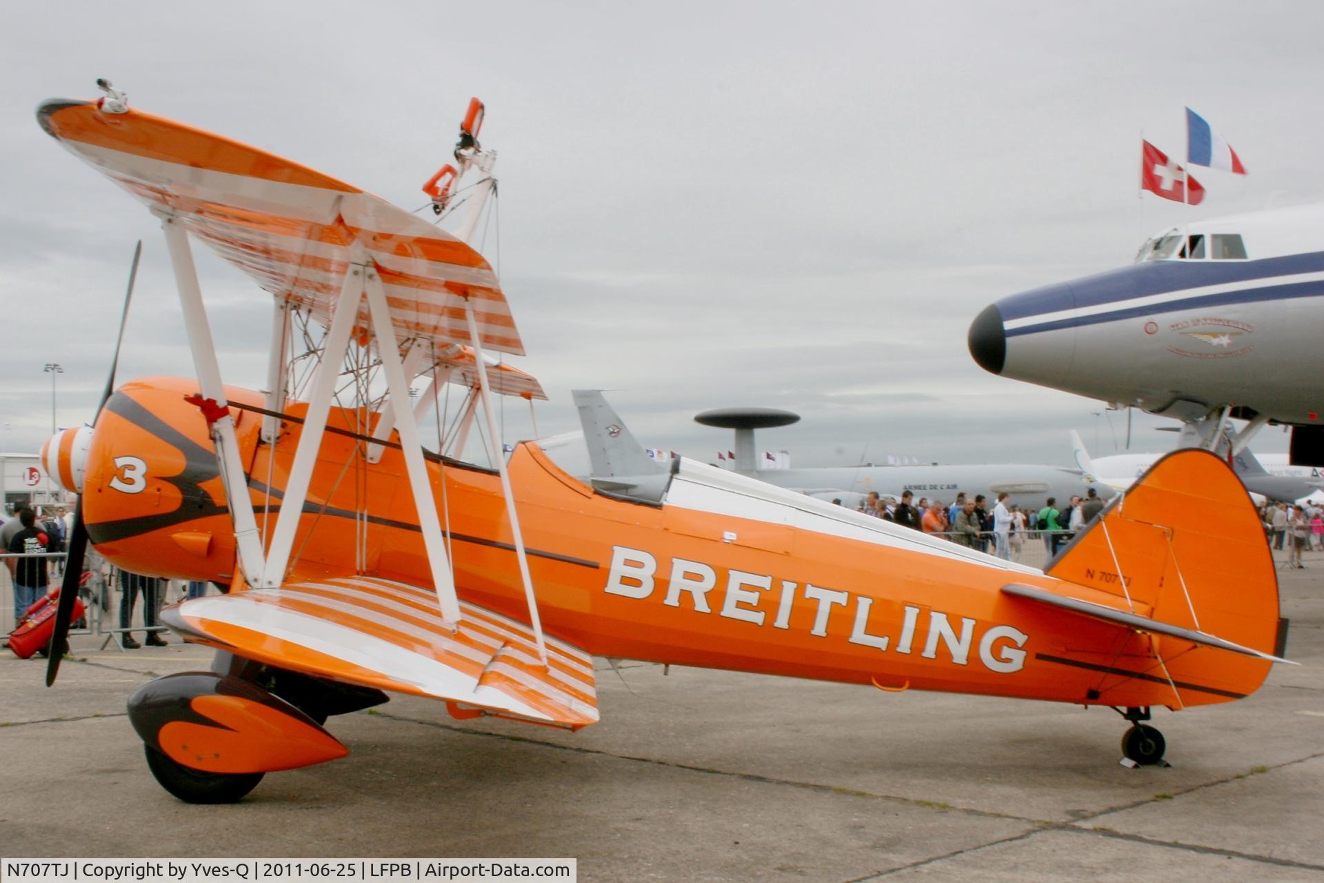 N707TJ, 1943 Boeing A75N1(PT17) C/N 75-950, Boeing A75N1(PT17)Stearman, Breitling Static Park, Paris Le Bourget (LFPB-LBG) Air Show in june 2011