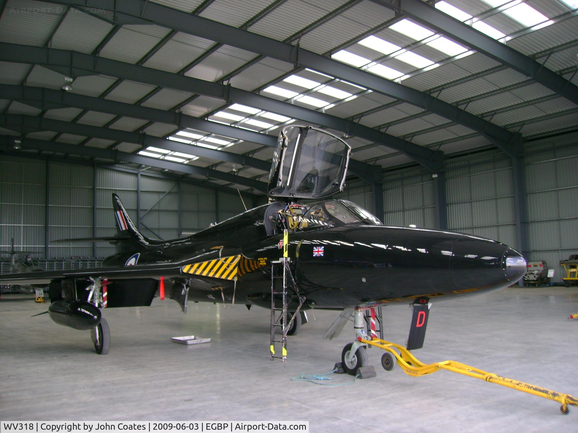 WV318, 1955 Hawker Hunter T.7B C/N 41H-670792, In Delta Jets hangar