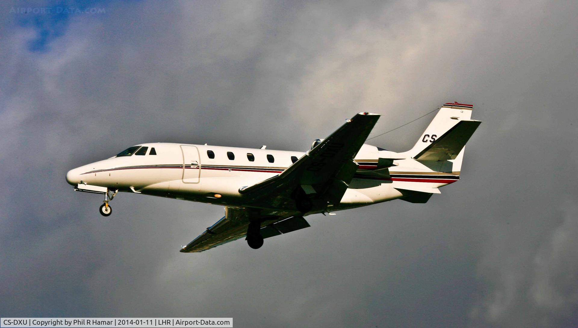 CS-DXU, 2008 Cessna 560 Citation Excel C/N 560-5775, Cessna Citation XL, (CS-DXU) c/n 560-5775. on approach to land on 27L Heathrow. © PhilRHamar