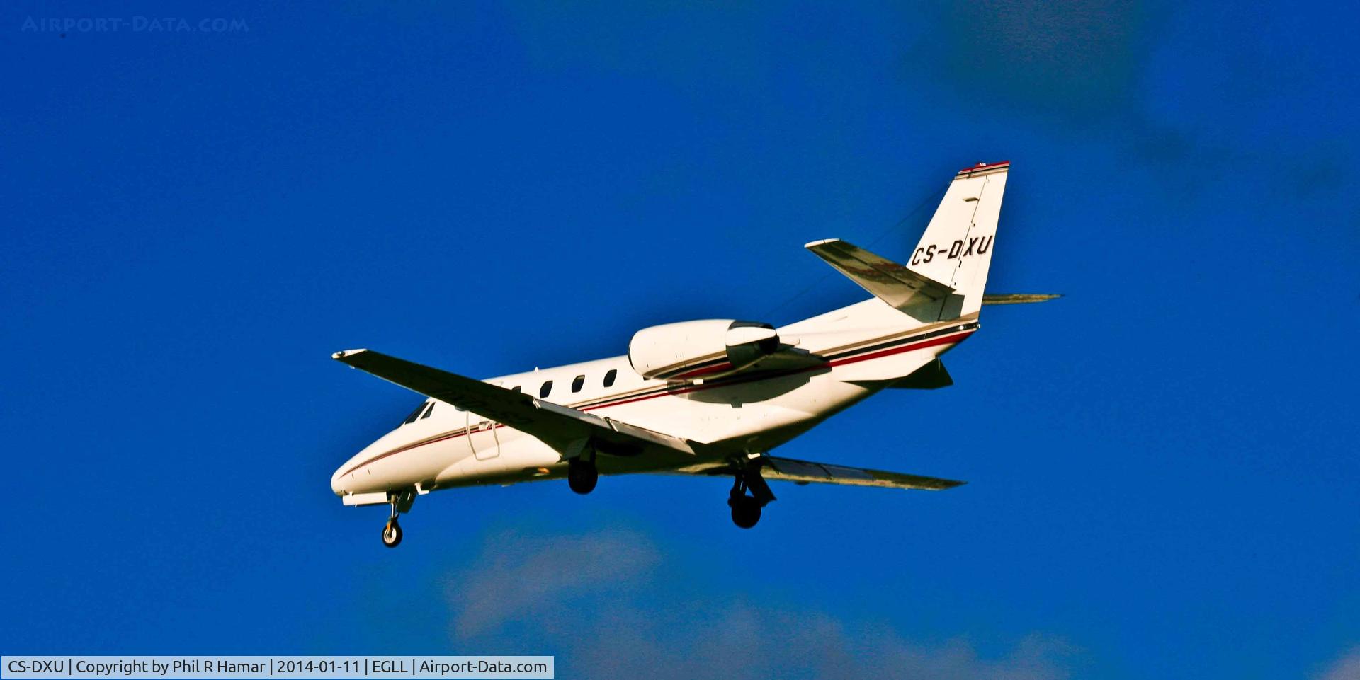 CS-DXU, 2008 Cessna 560 Citation Excel C/N 560-5775, Cessna Citation XL, (CS-DXU) c/n 560-5775. on approach to land on 27L Heathrow. © PhilRHamar