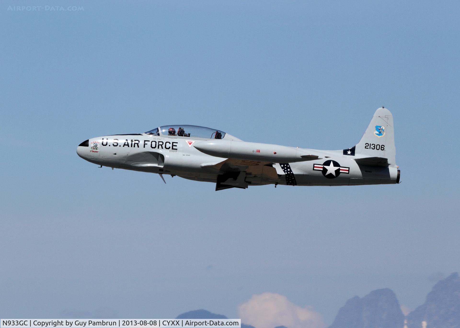N933GC, 1954 Canadair T-33AN Silver Star 3 C/N T33-306, Practice the day before the 2013 Abbotsford Airshow