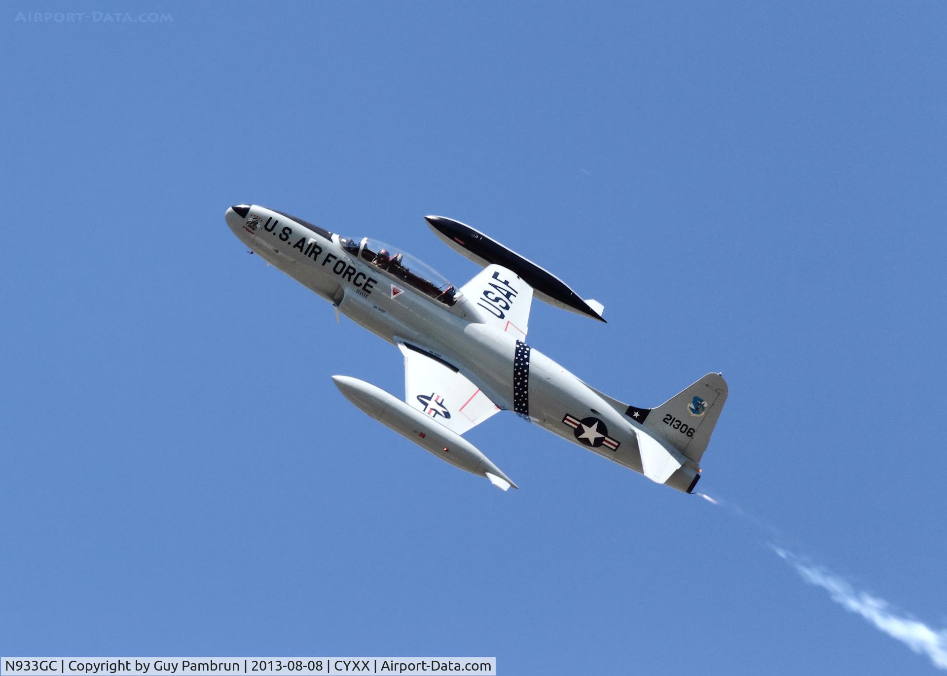 N933GC, 1954 Canadair T-33AN Silver Star 3 C/N T33-306, Practice the day before the 2013 Abbotsford Airshow