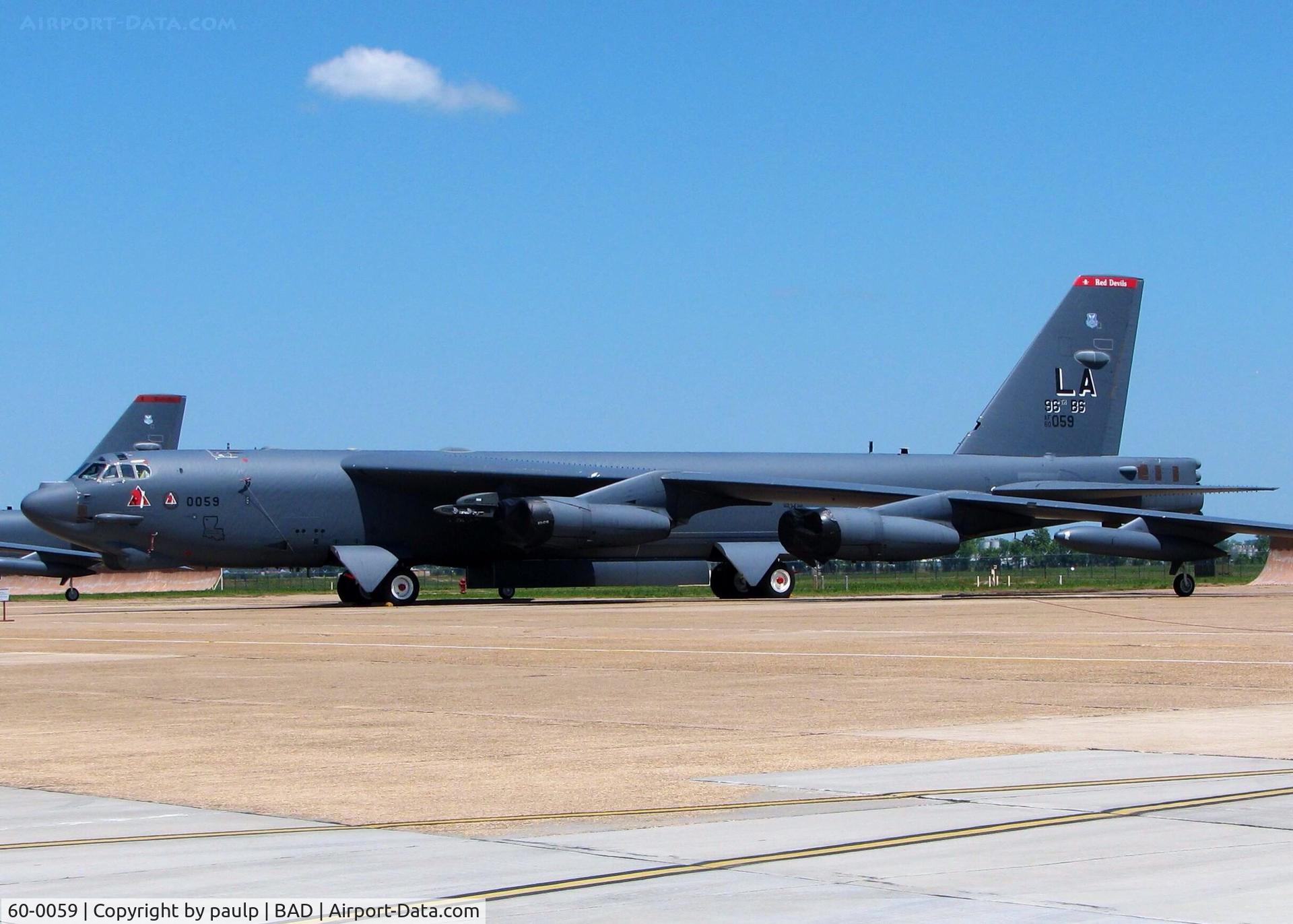 60-0059, 1960 Boeing B-52H Stratofortress C/N 464424, At Barksdale Air Force Base.