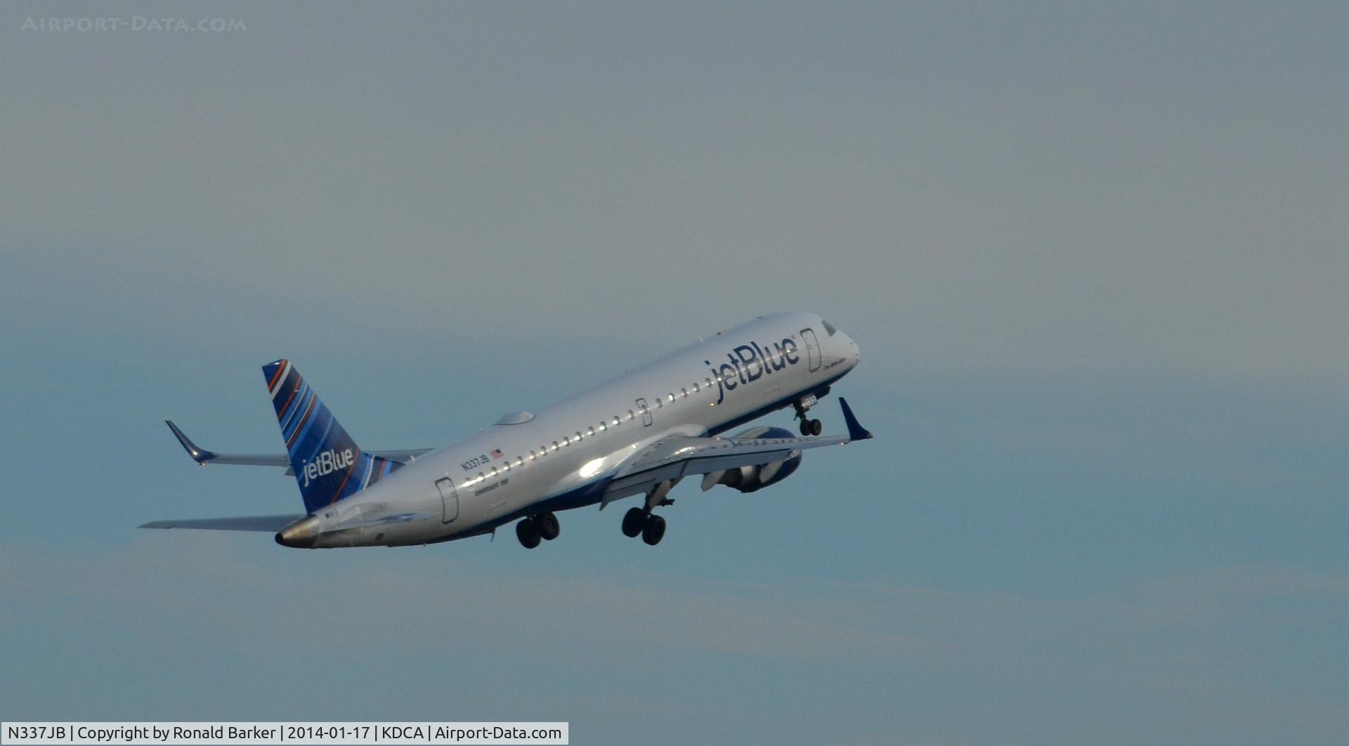 N337JB, Embraer ERJ-190-100 IGW 190AR C/N 19000473, Departure National I'm with Blue