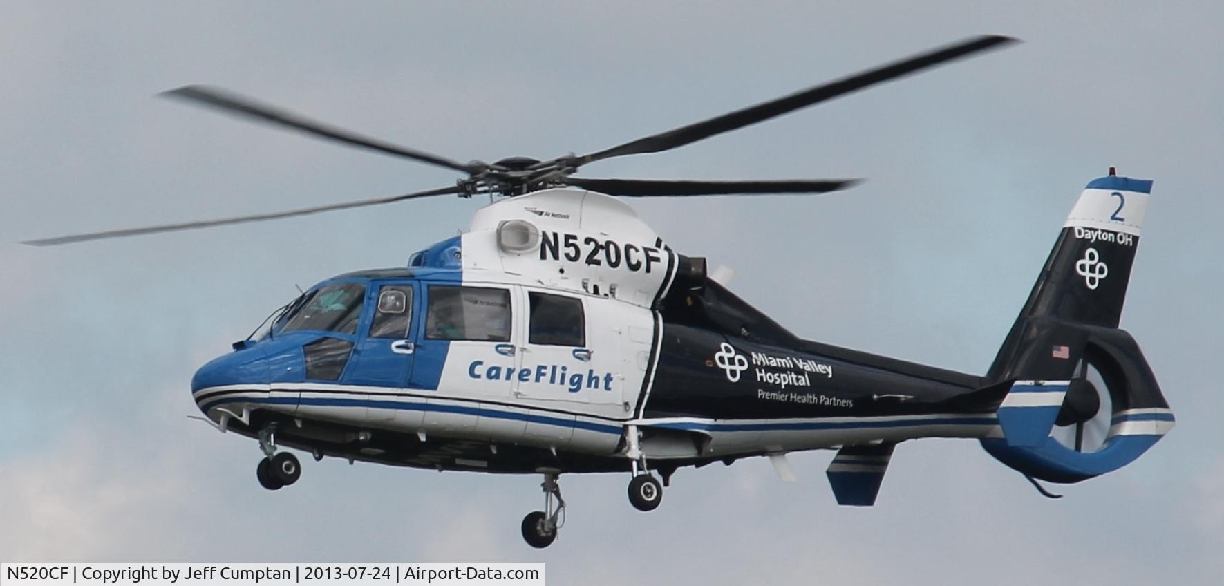 N520CF, 1998 Eurocopter AS-365N-3 Dauphin 2 C/N 6537, At the inaugural Truck Race @ Eldora Speedway 2013 in Rossburg, Ohio