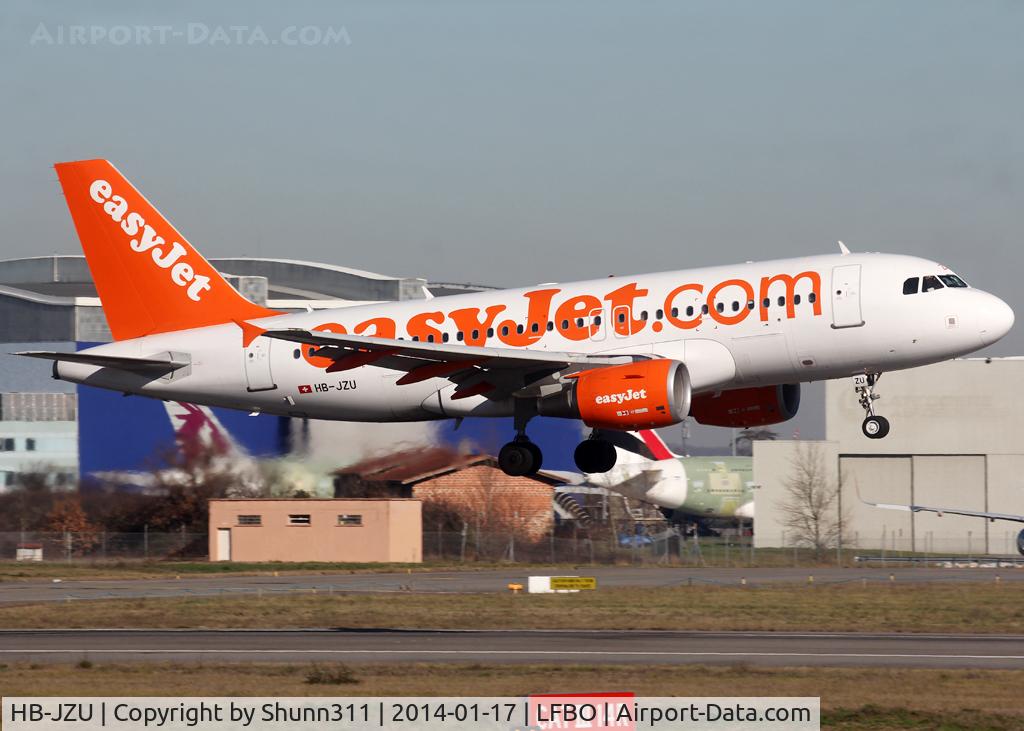 HB-JZU, 2005 Airbus A319-111 C/N 2402, Landing rwy 14R without 'The web's favorite airline' titles